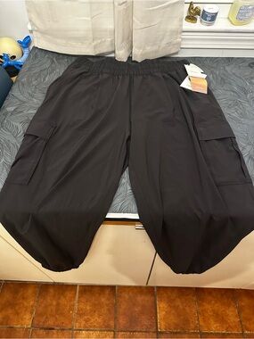 Vouri Villa Black Cargo Jogger Pants - Elastic Waist
